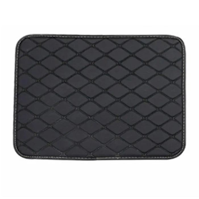 4Pcs / Set Car Front+Rear Floor Mat Anti-Slip Waterproof Leather Vehicle Interior Floor Mat - Black with Black Line - 3
