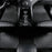 4Pcs / Set Car Front+Rear Floor Mat Anti-Slip Waterproof Leather Vehicle Interior Floor Mat - Black with Black Line - 4