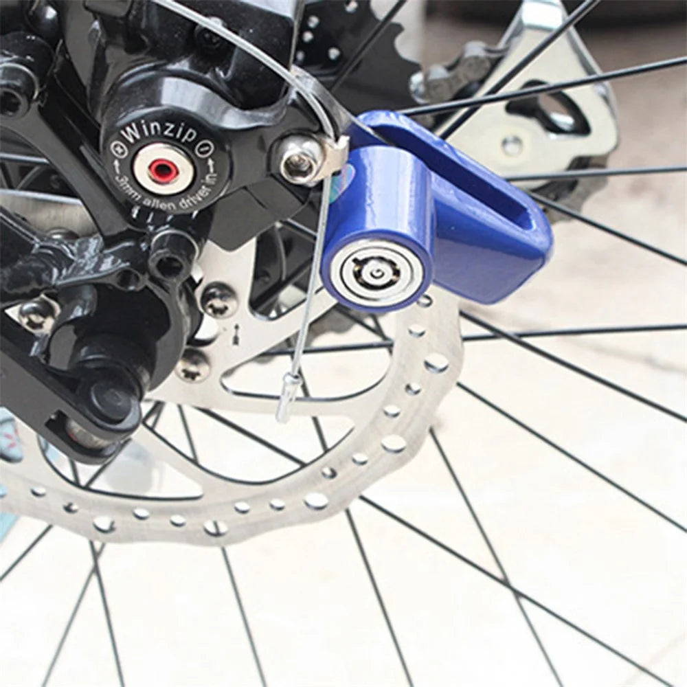 Motorcycle Lock Security Anti Theft Bicycle Motorbike Motorcycle Disc Brake Lock Theft Protection for Scooter Safety - Blue - 3