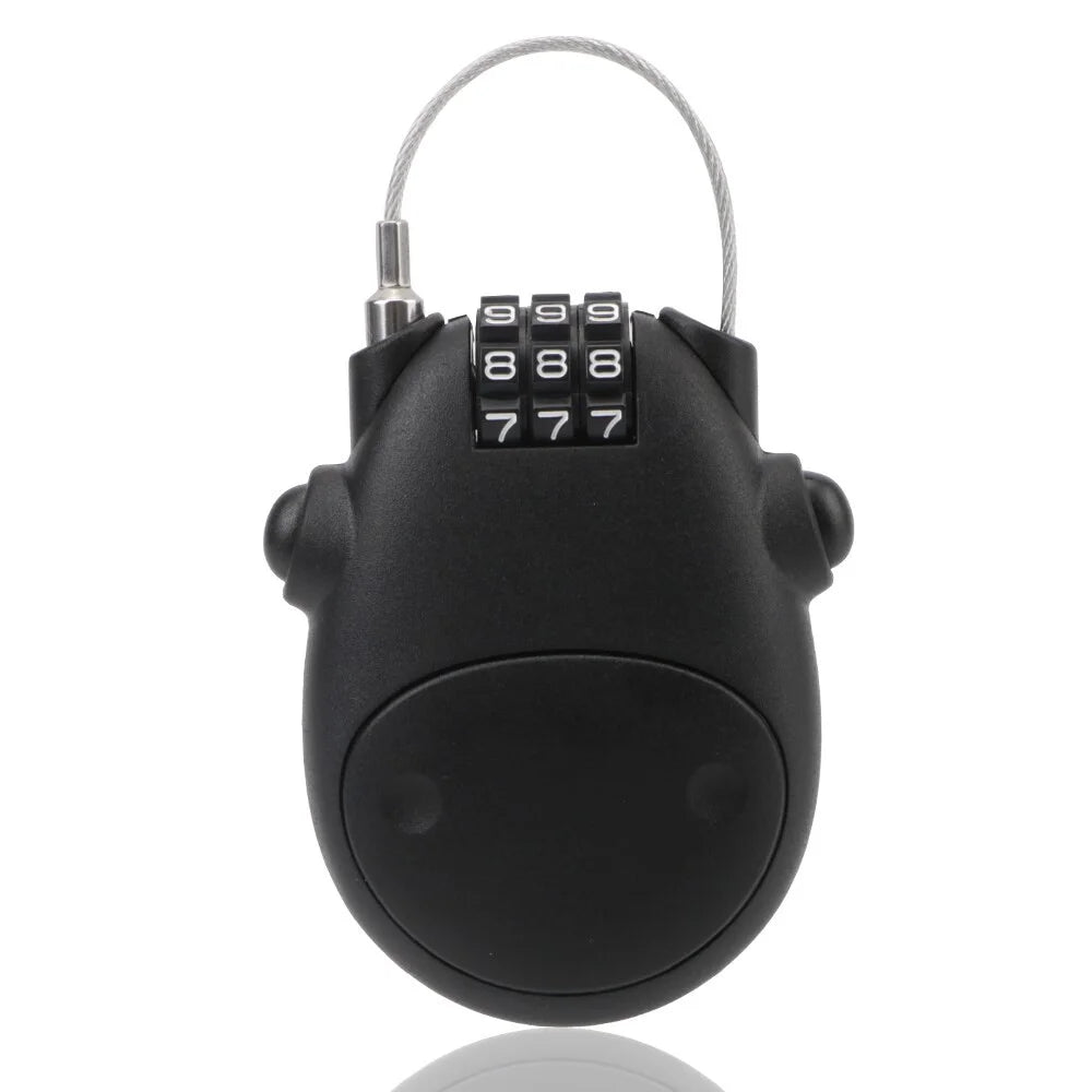 Motorcycle Helmet Code Lock Telescopic Steel Wire Luggage Suitcase Anti-theft Security Lock - Black - 1