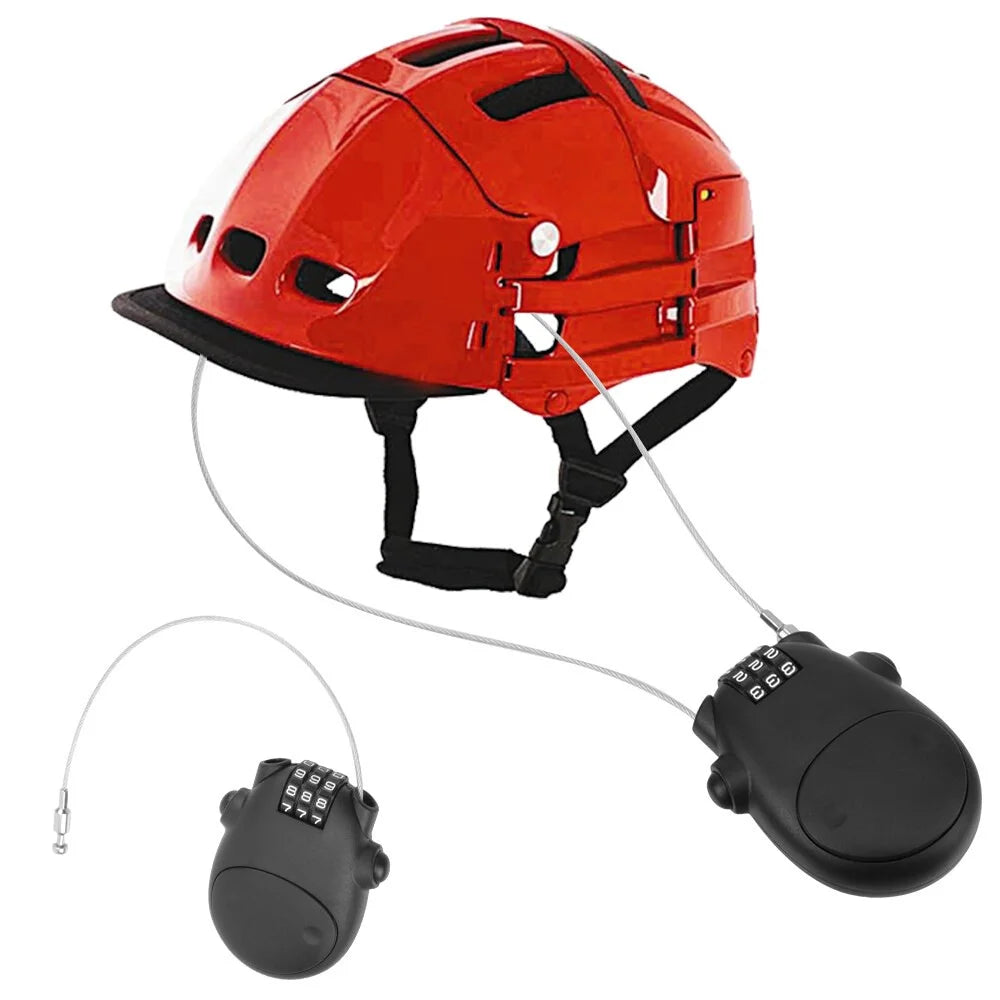 Motorcycle Helmet Code Lock Telescopic Steel Wire Luggage Suitcase Anti-theft Security Lock - Black - 2