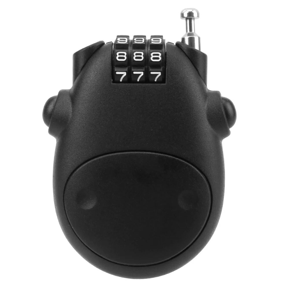 Motorcycle Helmet Code Lock Telescopic Steel Wire Luggage Suitcase Anti-theft Security Lock - Black - 3