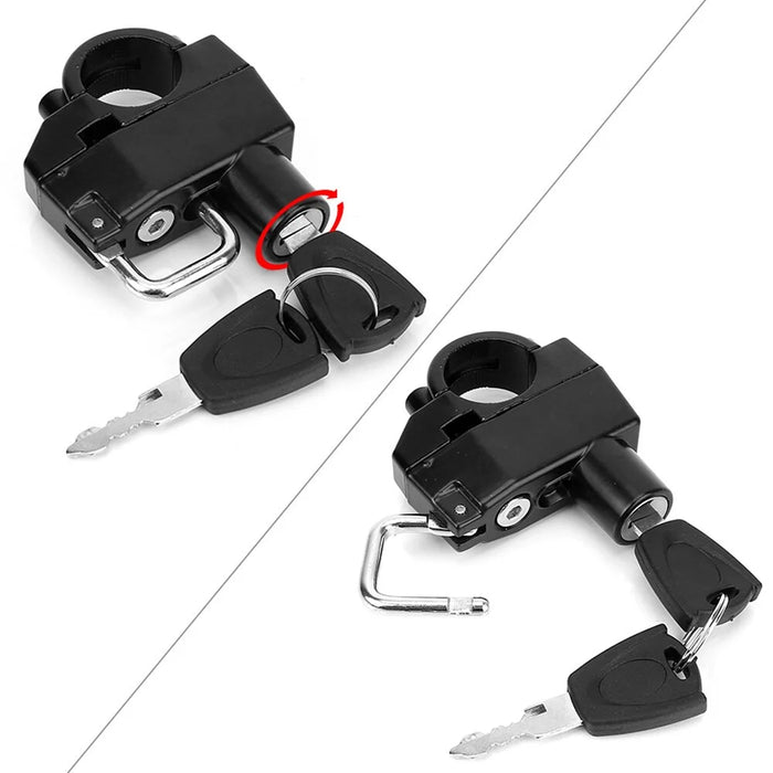 Motorcycle Handlebar Mount Lock Helmet Anti-theft Security Lock with 2 Keys - 4