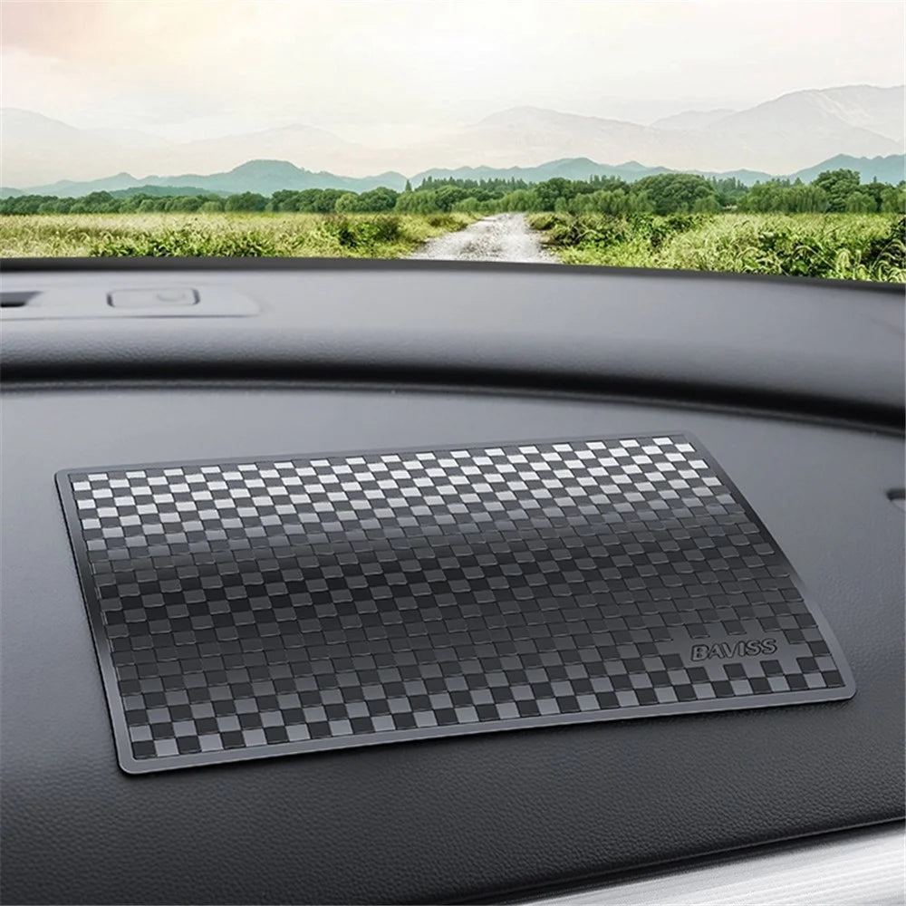 BAVISS B-006 13*8cm Traceless Sticky Pad Non-slip PU Car Dashboard Mat for Phone Keychain, Size S - Black - 3