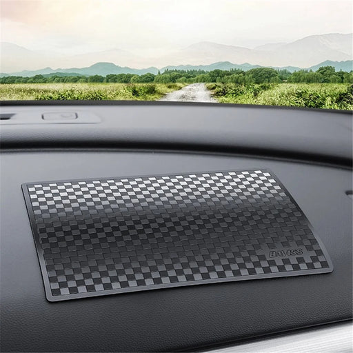BAVISS B-006 18*12.5cm Heat Resistant Sticky Pad Car Dashboard Non-slip PU Mat for Phone Keychain, Size M - Black - 2