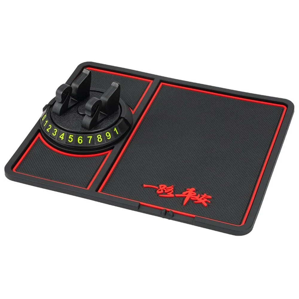 BAVISS B-58 Car Dashboard Sticky Pad 360 Degrees Rotation Mobile Phone Holder Mat - Black - 1