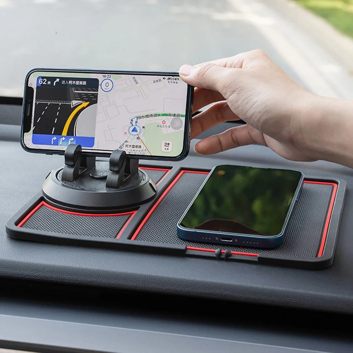 BAVISS B-58 Car Dashboard Sticky Pad 360 Degrees Rotation Mobile Phone Holder Mat - Black - 2