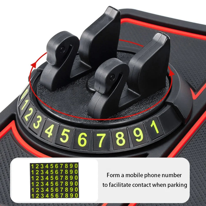 BAVISS B-58 Car Dashboard Sticky Pad 360 Degrees Rotation Mobile Phone Holder Mat - Black - 3