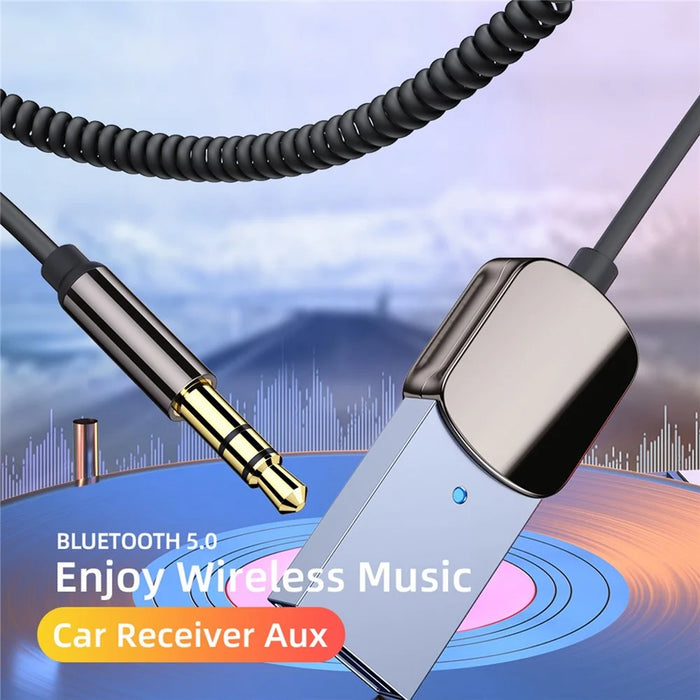 EB01 Car Bluetooth-compatible Adapter USB to 3.5mm Aux Audio Music Wireless Receiver Hands-free Adapter - 2