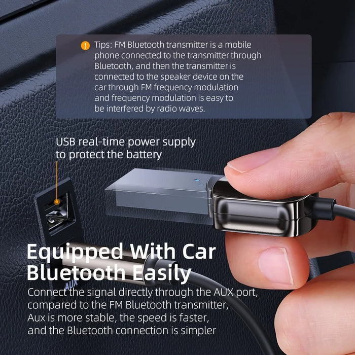 EB01 Car Bluetooth-compatible Adapter USB to 3.5mm Aux Audio Music Wireless Receiver Hands-free Adapter - 6
