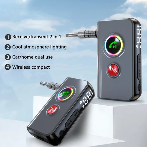 BT106 Colorful Light Wireless Bluetooth-compatible 5.4 Adapter Hands-Free Call Audio Receiver Transmitter - 2