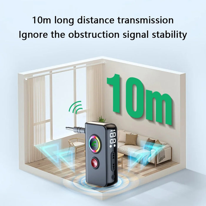 BT106 Colorful Light Wireless Bluetooth-compatible 5.4 Adapter Hands-Free Call Audio Receiver Transmitter - 4