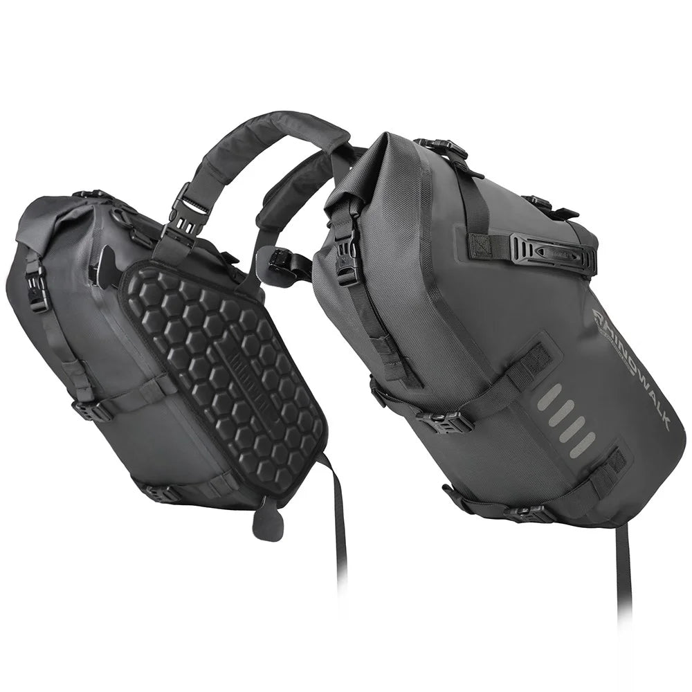 RHINOWALK MT1428 1 Pair Shock Absorption Motorcycle Side Bag Waterproof Rear Seat Bag - 1