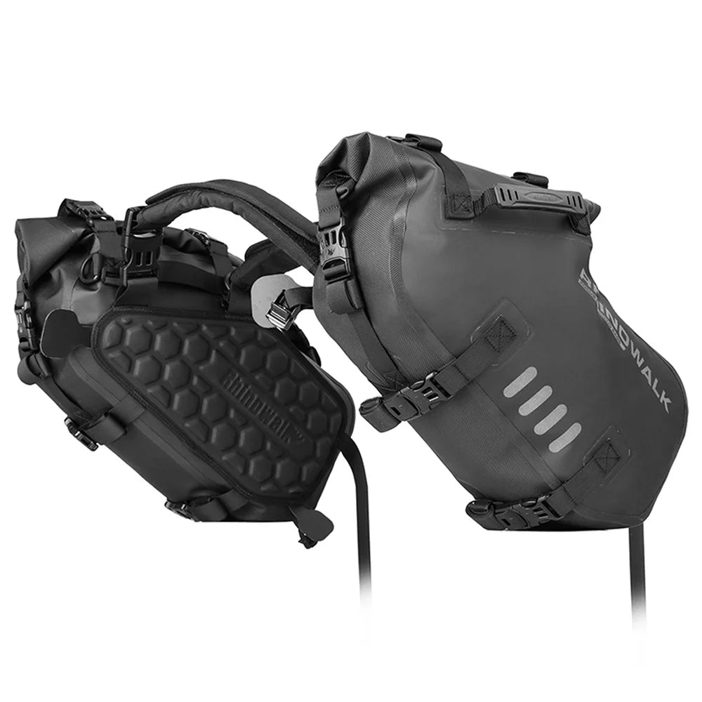 RHINOWALK MT1418 1 Pair Polyester Motorcycle Side Bag Waterproof Rear Seat Bag (XL) - 1