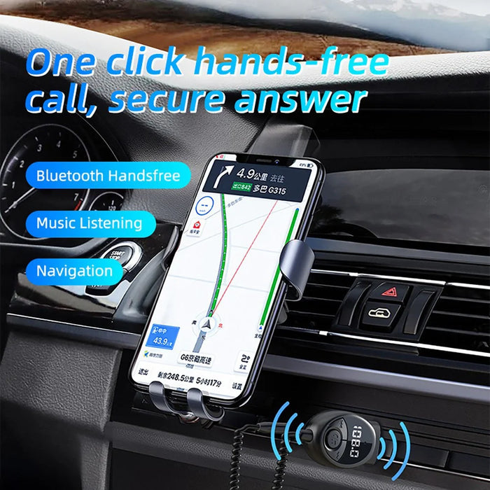 W8 Car Audio Adapter Bluetooth-compatible Receiver FM Transmitter with Telescopic Cable - 4