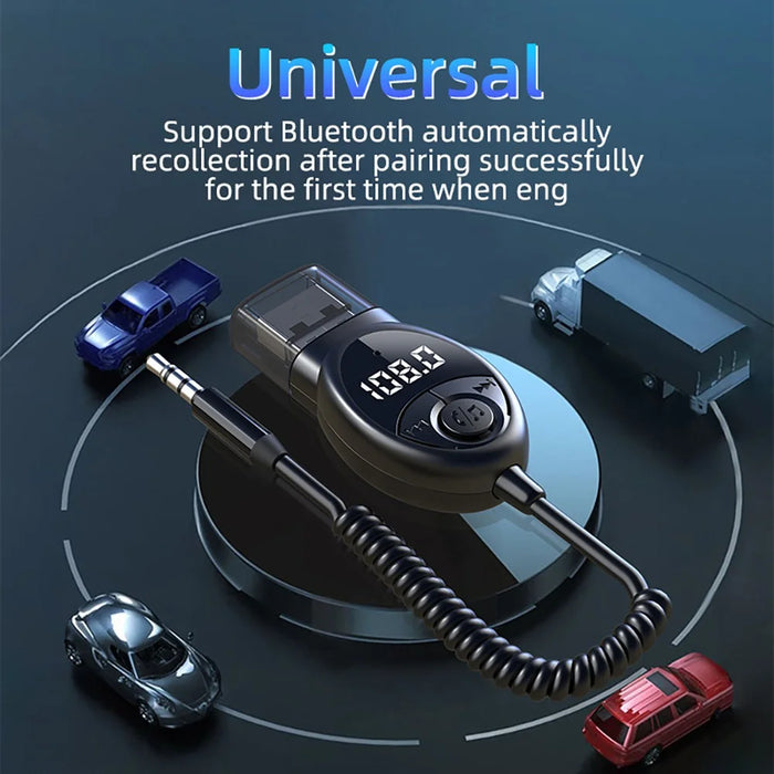 W8 Car Audio Adapter Bluetooth-compatible Receiver FM Transmitter with Telescopic Cable - 7
