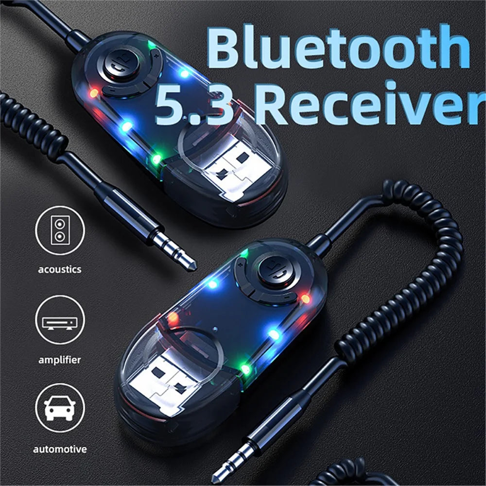W9 USB Bluetooth-compatible 5.3 Adapter Wireless Audio Receiver Car Bluetooth-compatible Music Receiver - 4