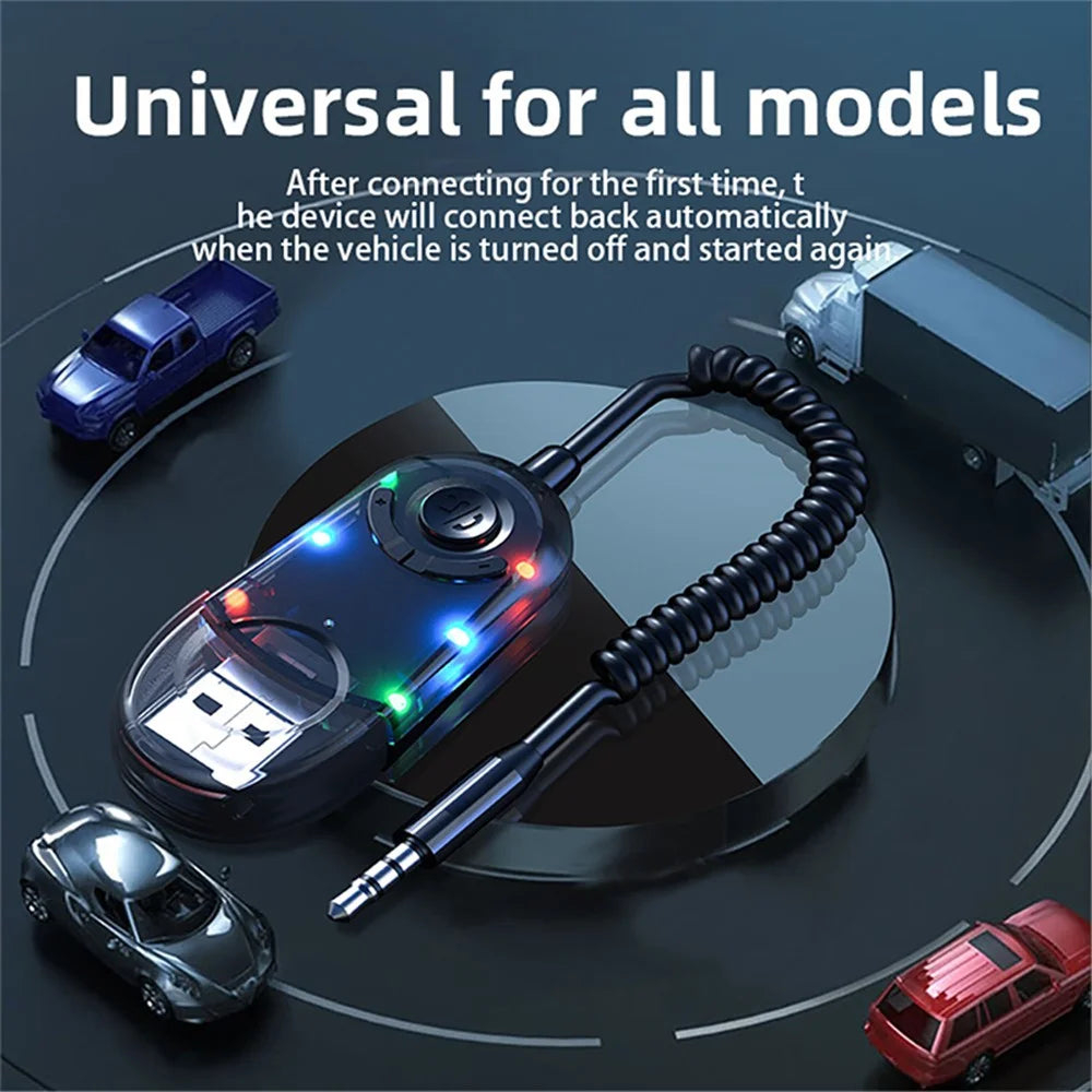 W9 USB Bluetooth-compatible 5.3 Adapter Wireless Audio Receiver Car Bluetooth-compatible Music Receiver - 5