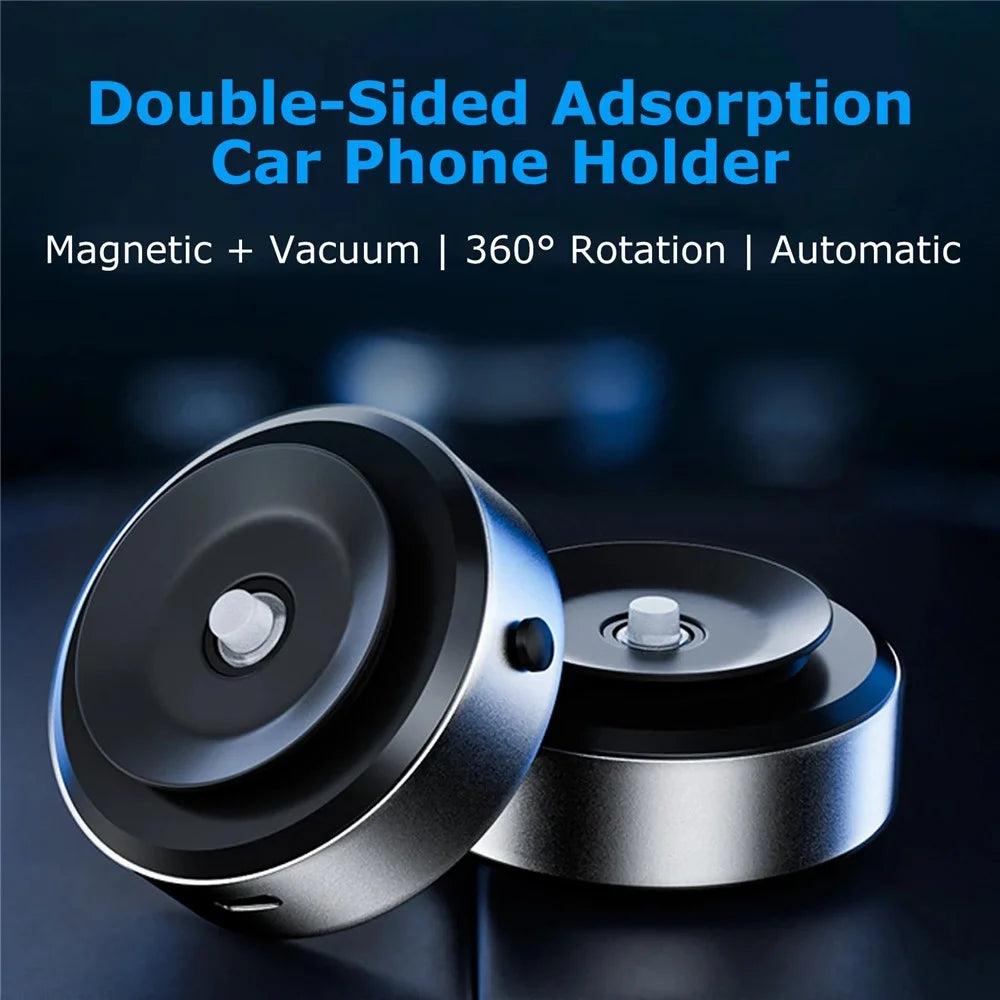 X8Q Car Dashboard Vacuum Sucker Phone Holder Zinc Alloy+ABS Magnetic Cellphone Stand - Black - 2