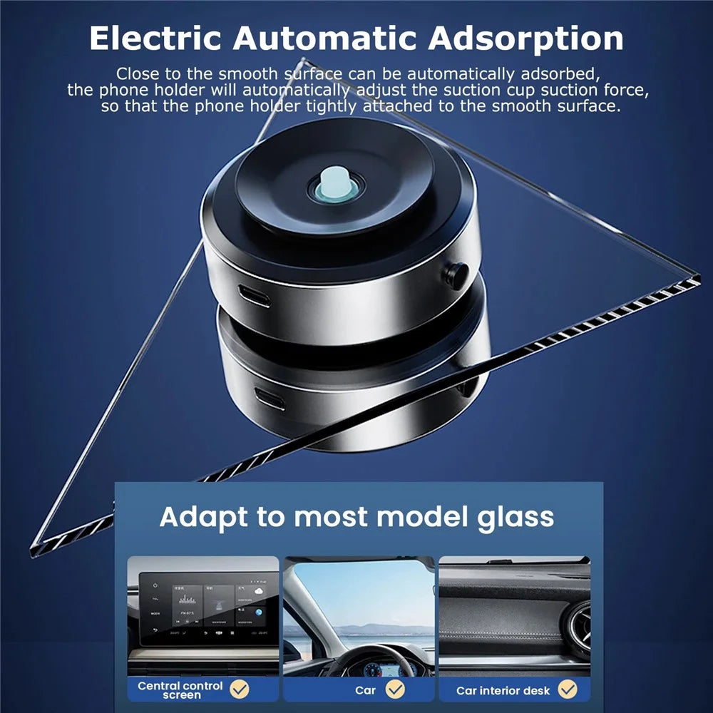 X8Q Car Dashboard Vacuum Sucker Phone Holder Zinc Alloy+ABS Magnetic Cellphone Stand - Black - 6