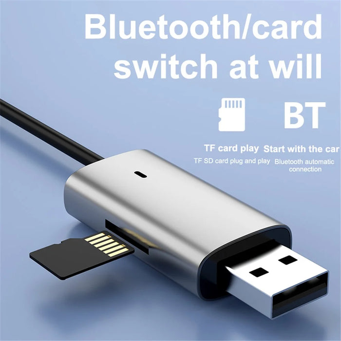 M01 Car Bluetooth-compatible Receiver Hands-Free Call Spring Cord 3.5mm AUX Stereo Car Audio Wireless Adapter - 3