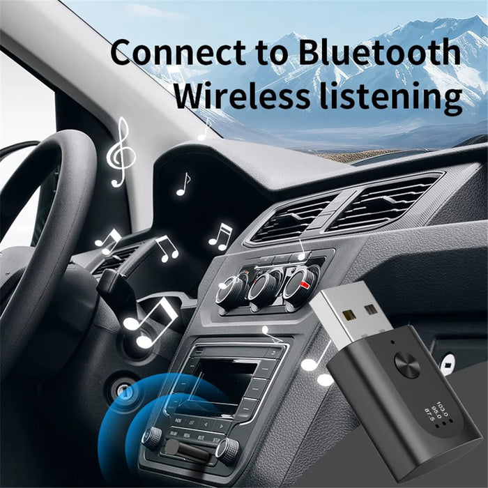 M08 USB Bluetooth-compatible 5.3 Adapter FM Radio Hands-Free Call Music Car Wireless Audio Receiver - 4