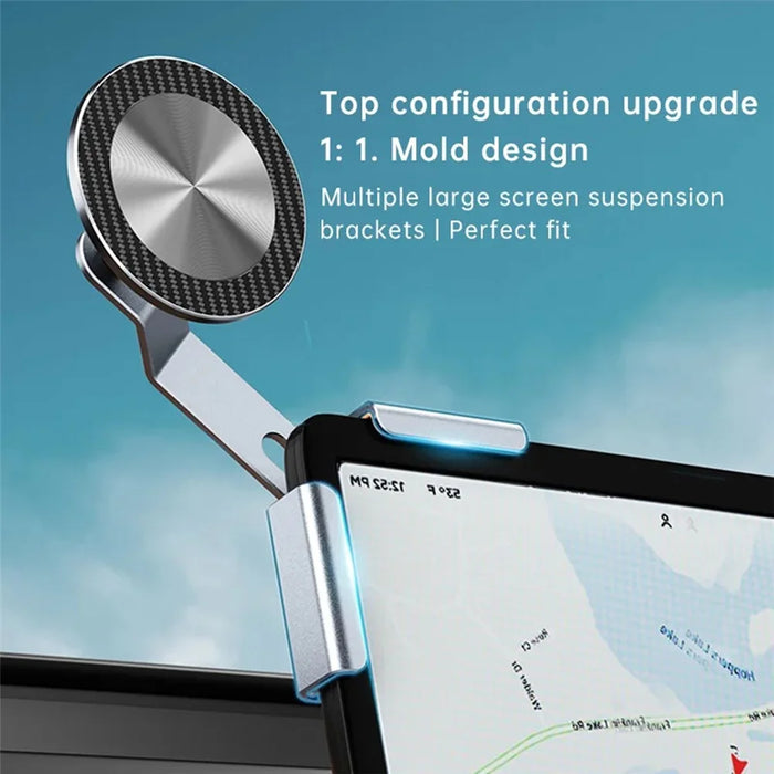 For Tesla Model 3 / Y Car Screen Phone Holder Aluminum Alloy Stand Magnetic Cellphone Bracket - 4