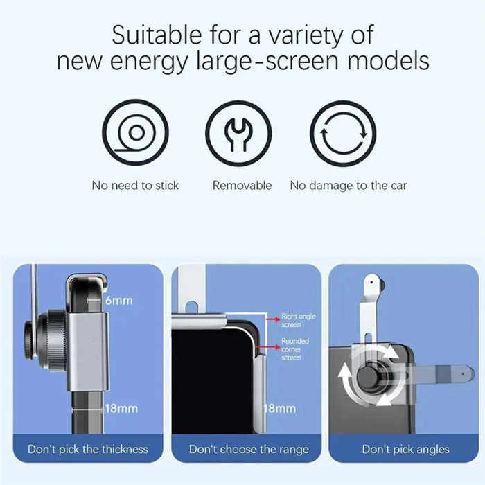 For Tesla Model 3 / Y Car Screen Phone Holder Aluminum Alloy Stand Magnetic Cellphone Bracket - 7