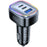 C08 60W USB + Dual USB-C Car Charger Cool Ambient Light Phone Fast Charging Power Adapter - 1