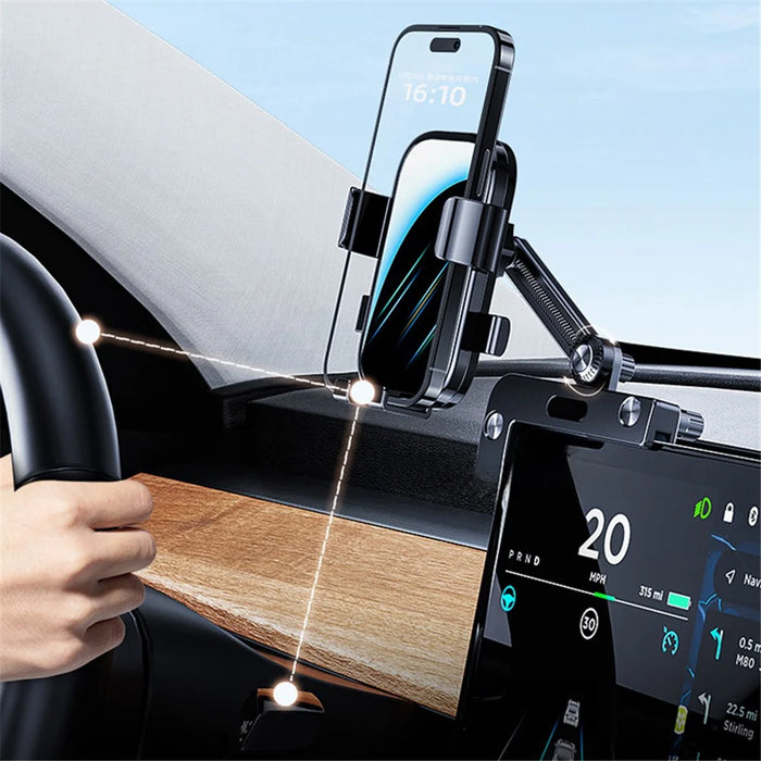For Tesla Model 3 / Model Y Car Screen Phone Holder Mirror Surface Self-Locking Cellphone Bracket - 6