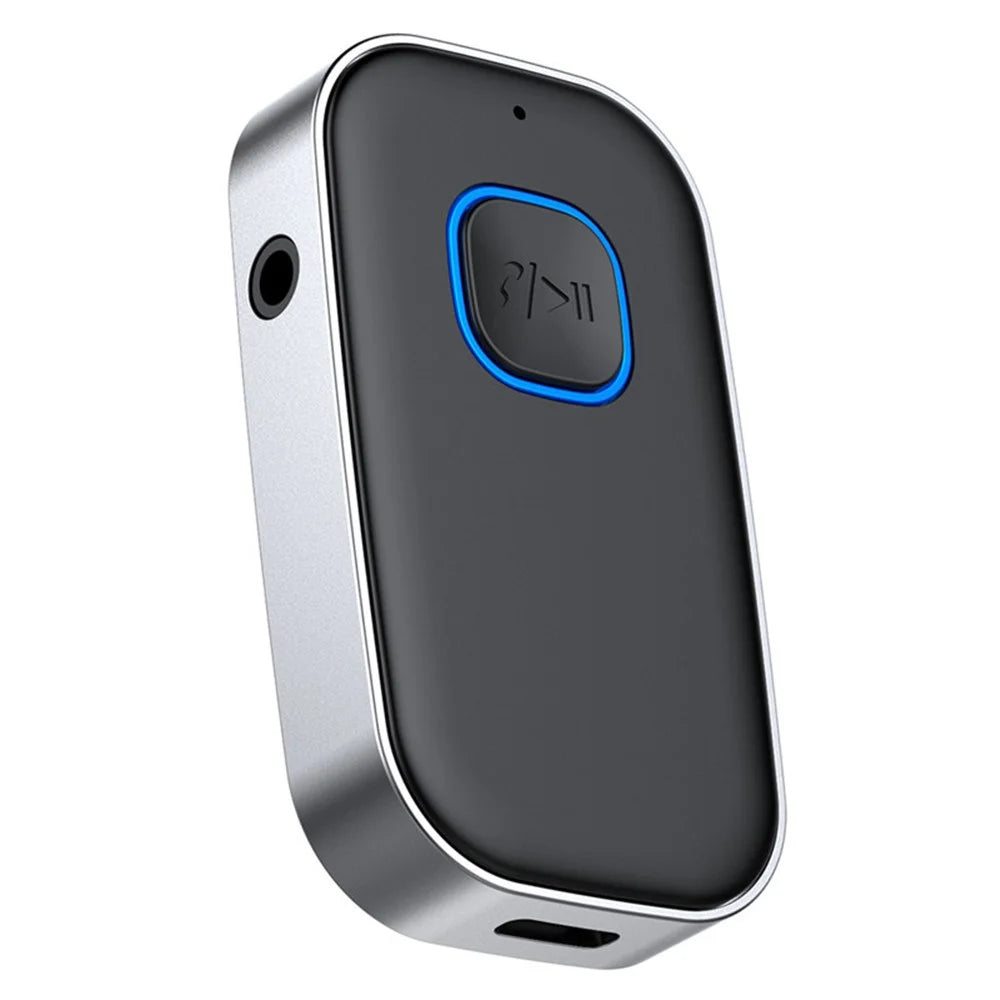 J22 Wireless Car Bluetooth-compatible Adapter Built-in Microphone Hands-free Call Audio Receiver with 3.5mm AUX Port - 1