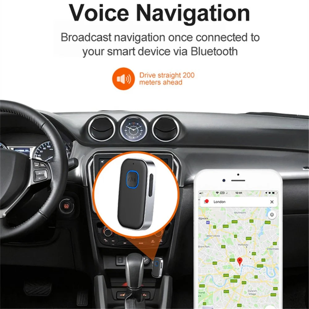 J22 Wireless Car Bluetooth-compatible Adapter Built-in Microphone Hands-free Call Audio Receiver with 3.5mm AUX Port - 3