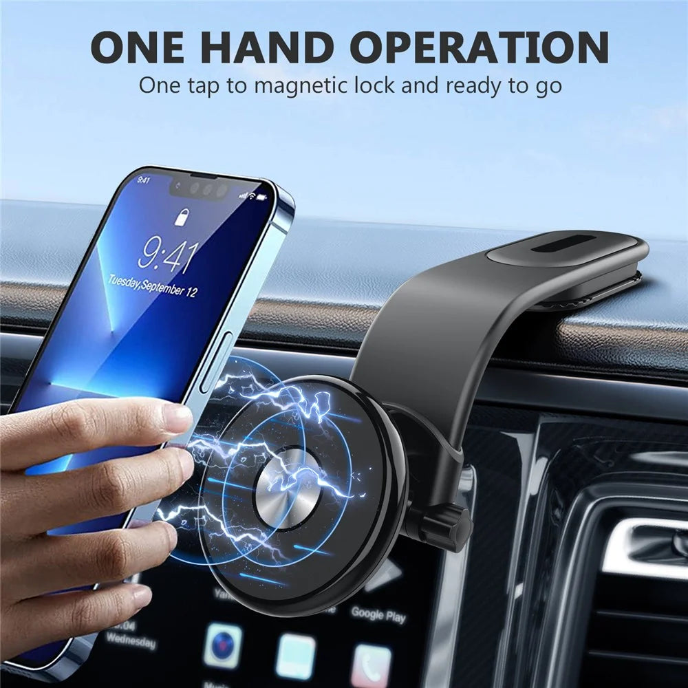 XWJ-151H 360 Degree Rotatable Aluminum Alloy Car Magnetic Phone Holder Bracket with Free Bending Arm - 3