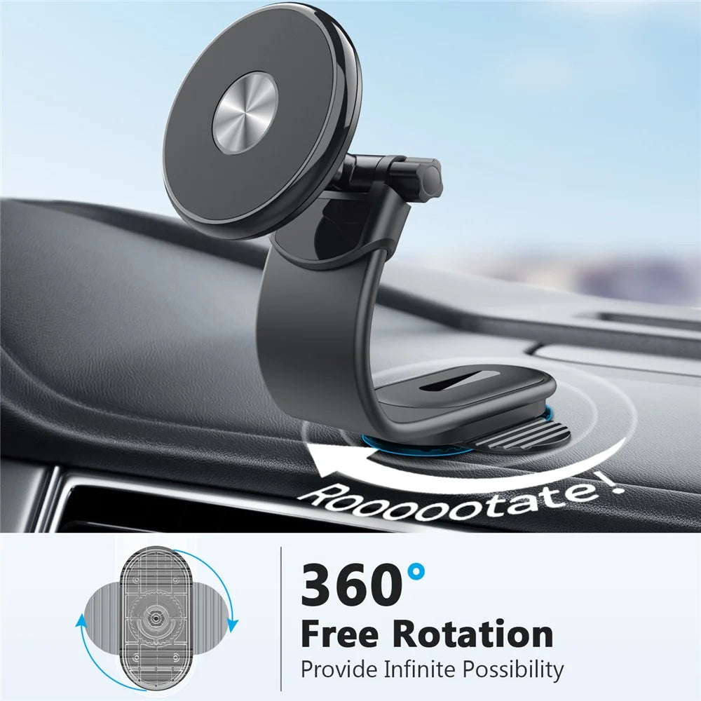 XWJ-151H 360 Degree Rotatable Aluminum Alloy Car Magnetic Phone Holder Bracket with Free Bending Arm - 5