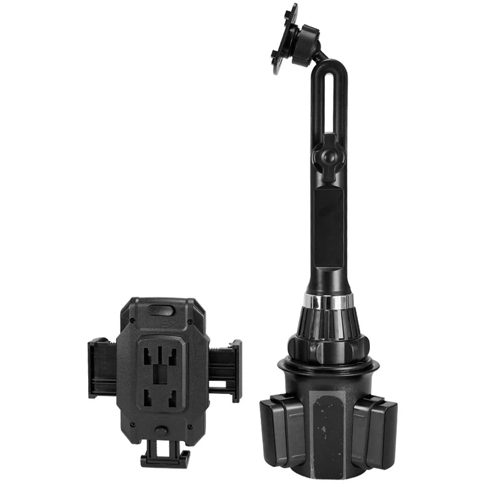 360 Degree Rotation Car Water Cup Slot Extendable Rod Design Phone Bracket - 3