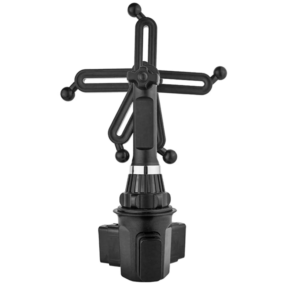 360 Degree Rotation Car Water Cup Slot Extendable Rod Design Phone Bracket - 7