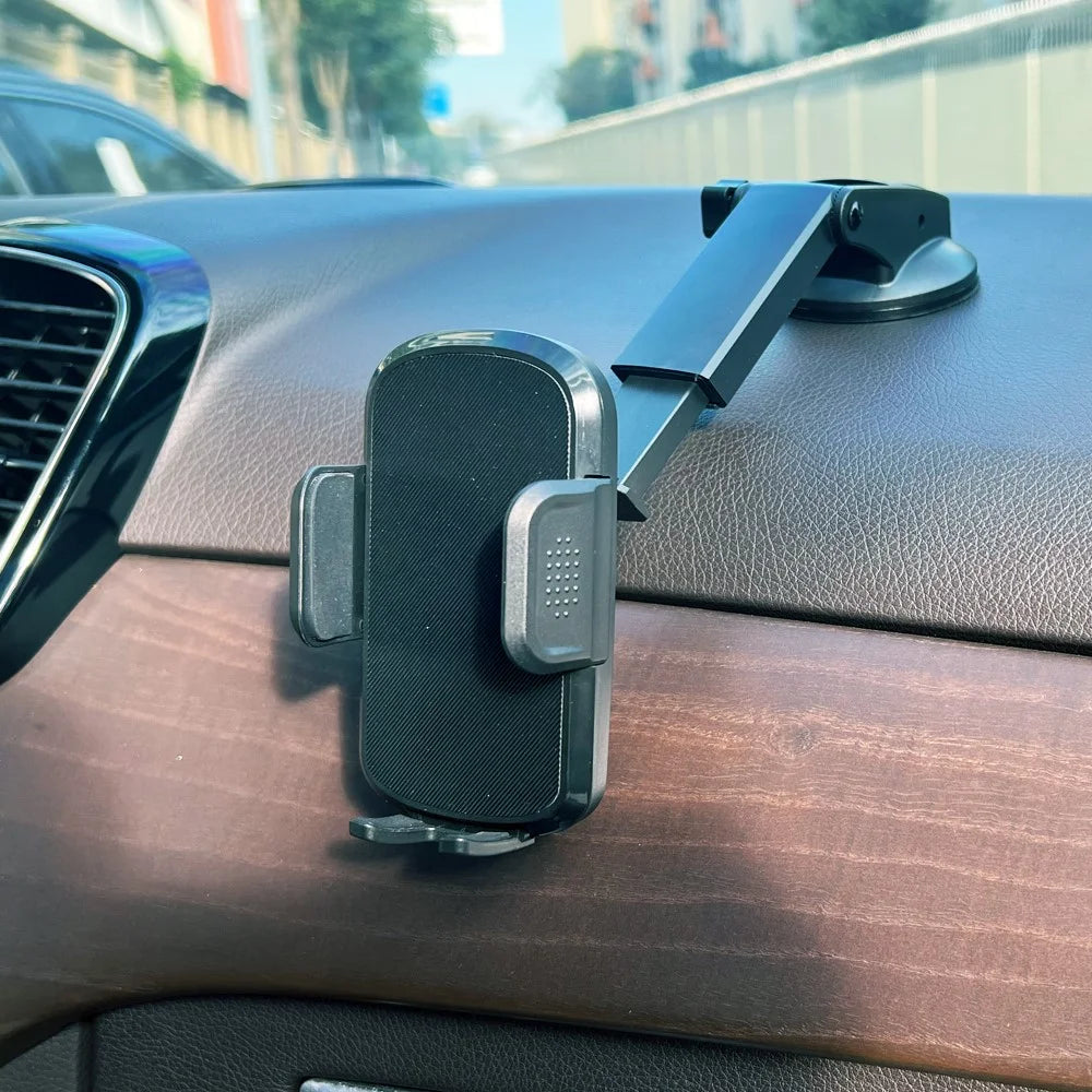 Car Dashboard Windshield Suction Cup Mount Phone Holder Extendable Rod Cellphone Bracket - 2
