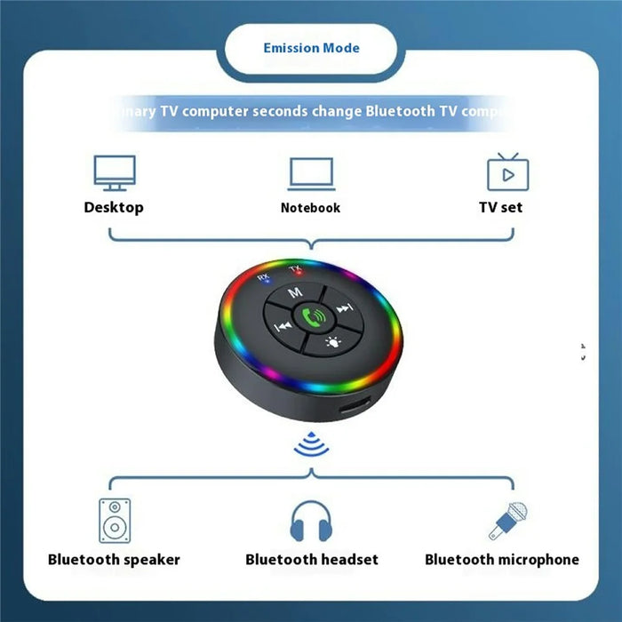 Q10 2-in-1 Bluetooth-compatible 5.3 Wireless Transmitter / Receiver MP3 Player Adapter with Colorful Atmosphere Lamp - 3