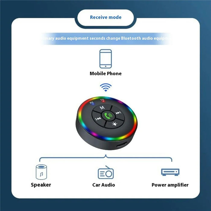 Q10 2-in-1 Bluetooth-compatible 5.3 Wireless Transmitter / Receiver MP3 Player Adapter with Colorful Atmosphere Lamp - 4