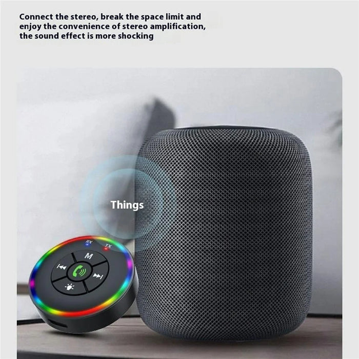 Q10 2-in-1 Bluetooth-compatible 5.3 Wireless Transmitter / Receiver MP3 Player Adapter with Colorful Atmosphere Lamp - 5