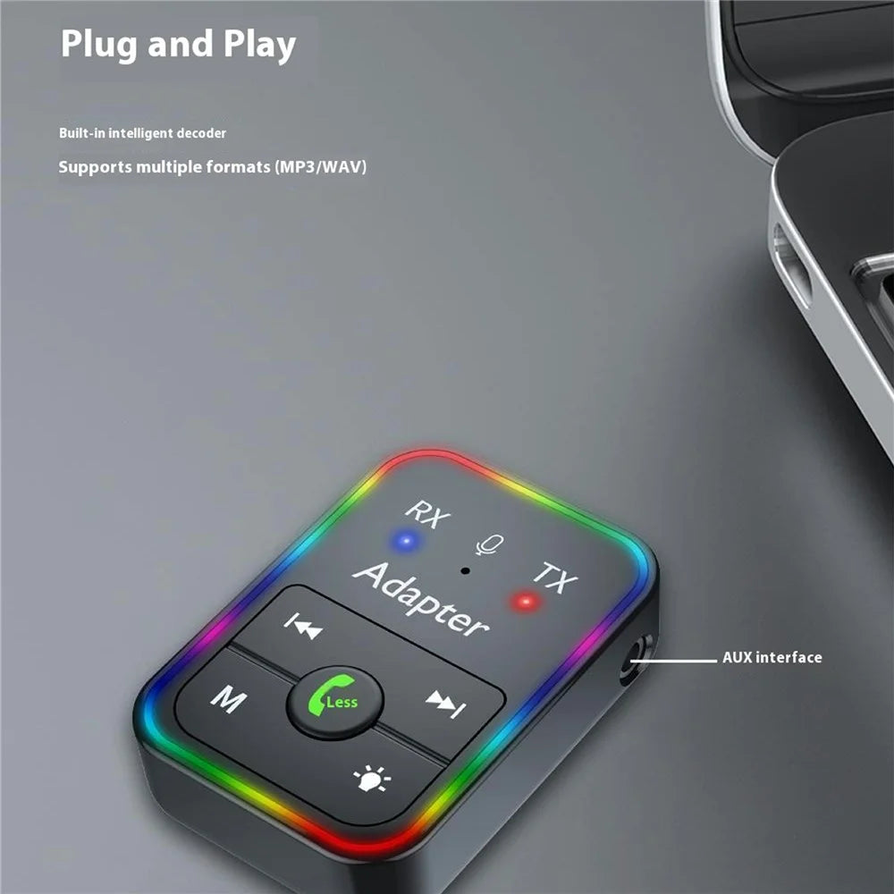 Q9 2-in-1 Bluetooth-compatible 5.3 Wireless Transmitter / Receiver MP3 Player Adapter Support TF Card Playback - 5