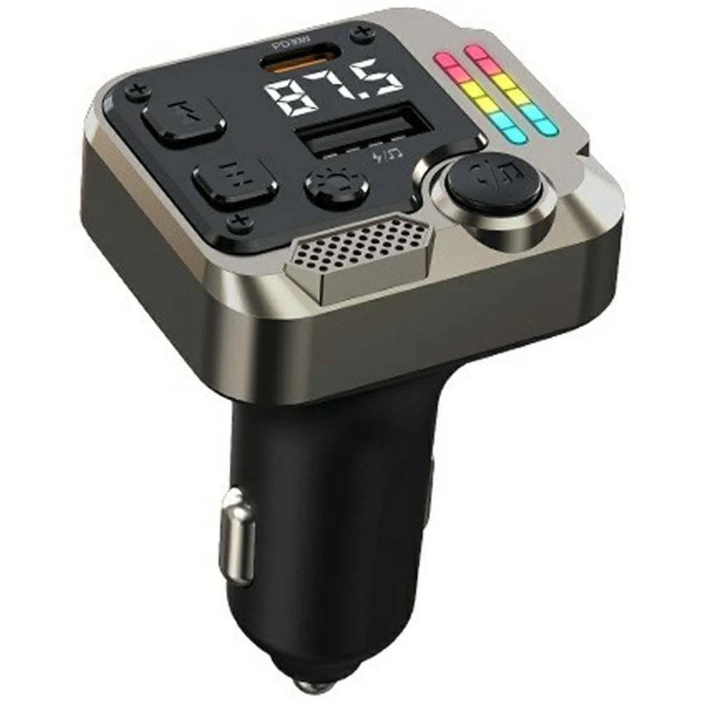 C68 Bluetooth-compatible FM Transmitter Car Adapter PD 30W Dual Port Car Charger Music Player Hands-Free Call - 1