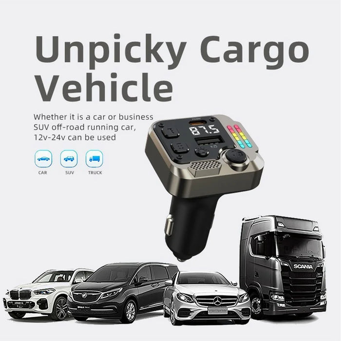C68 Bluetooth-compatible FM Transmitter Car Adapter PD 30W Dual Port Car Charger Music Player Hands-Free Call - 5