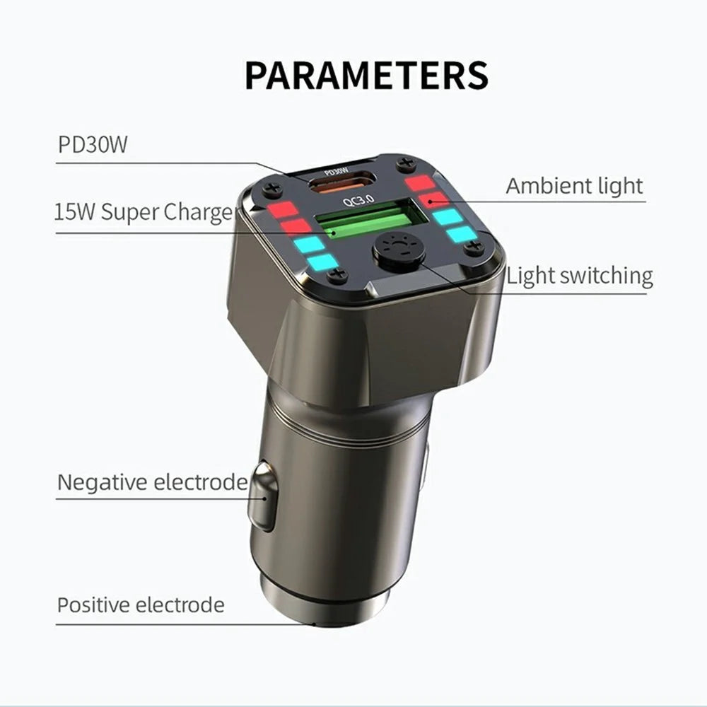 K24 Car Charger PD 30W QC 3.0 Super Charger Dual Ports Car Charging Adapter for iPhone  /  Samsung  /  Huawei - 7