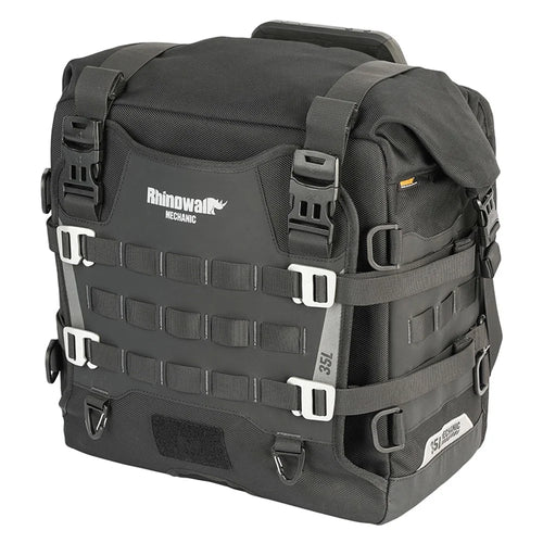 RHINOWALK MJX2004BK 35L Polyester Motorcycle Bag Capacity Expandable Motorbike Side Hanging Bag - Black - 1