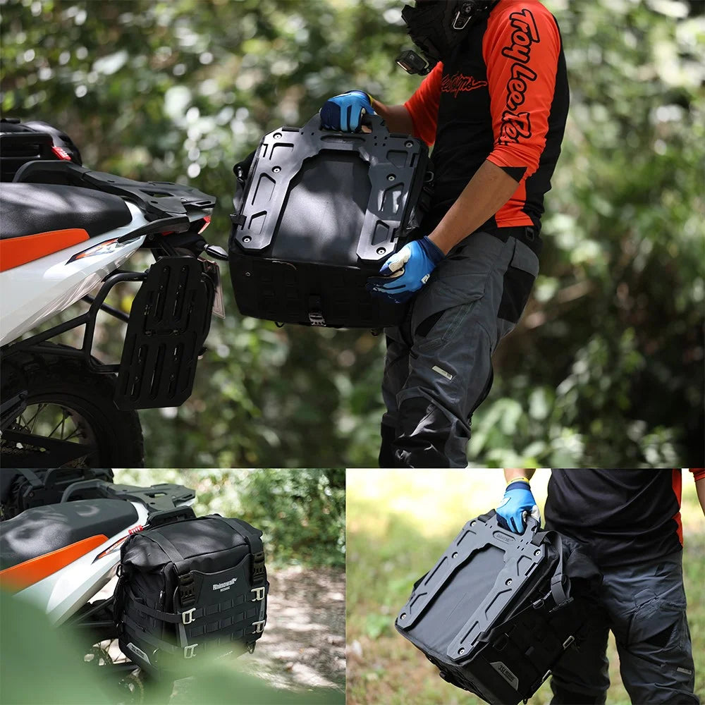 RHINOWALK MJX2004BK 35L Polyester Motorcycle Bag Capacity Expandable Motorbike Side Hanging Bag - Black - 5