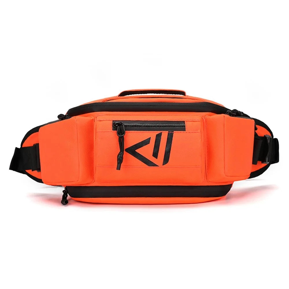 WEPOWER 7701 Casual Cycling Chest Bag Waist Pack Anti-Splash Nylon Crossbody Bag - Orange - 1