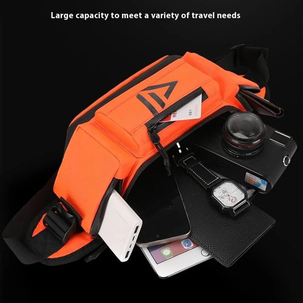 WEPOWER 7701 Casual Cycling Chest Bag Waist Pack Anti-Splash Nylon Crossbody Bag - Orange - 5