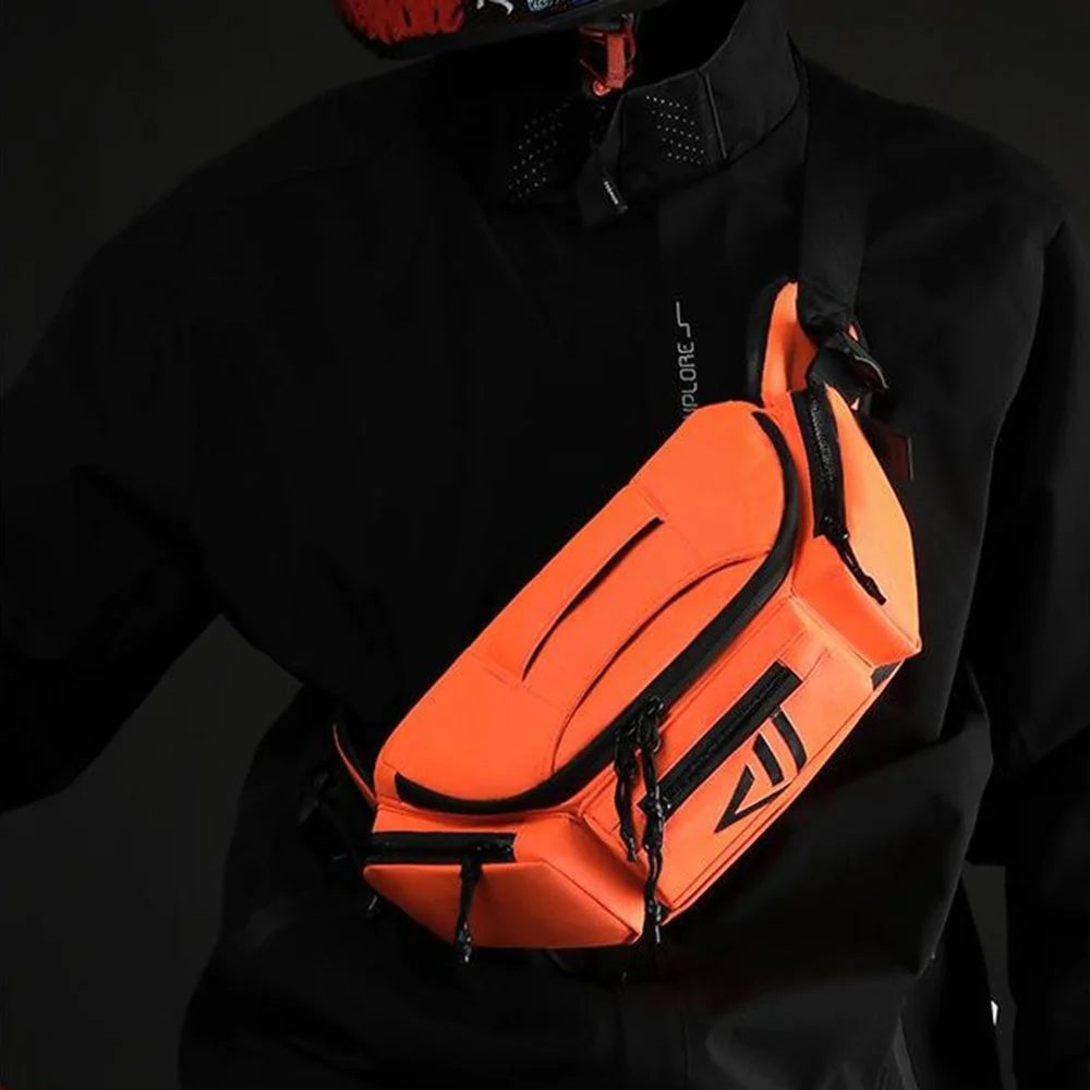 WEPOWER 7701 Casual Cycling Chest Bag Waist Pack Anti-Splash Nylon Crossbody Bag - Orange - 6