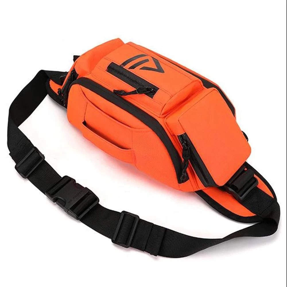 WEPOWER 7701 Casual Cycling Chest Bag Waist Pack Anti-Splash Nylon Crossbody Bag - Orange - 7